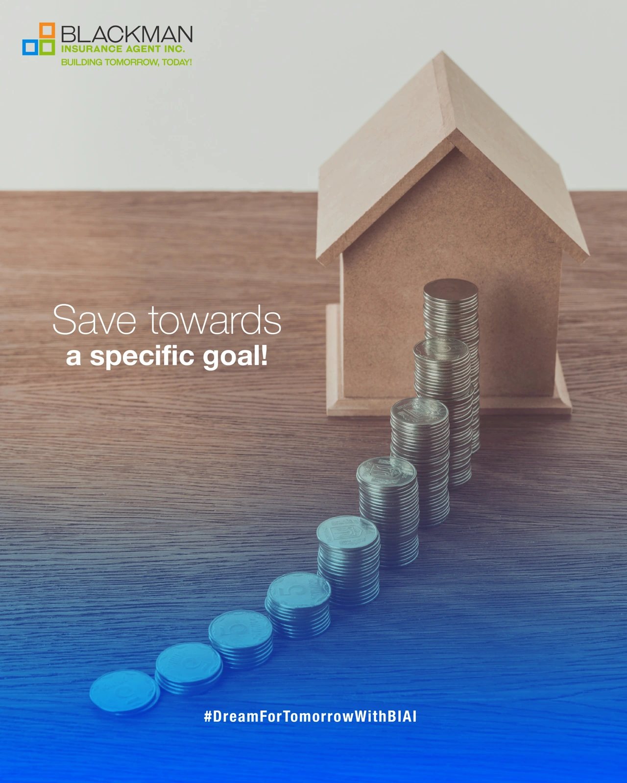 May 2019 BIAI campaign artwork: Save towards a specific goal
