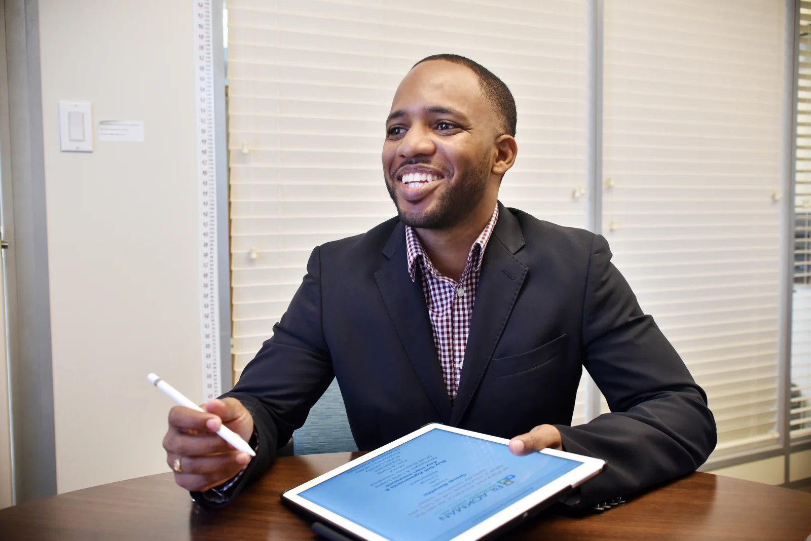 Jamar Blackman in conversation at the BIAI office